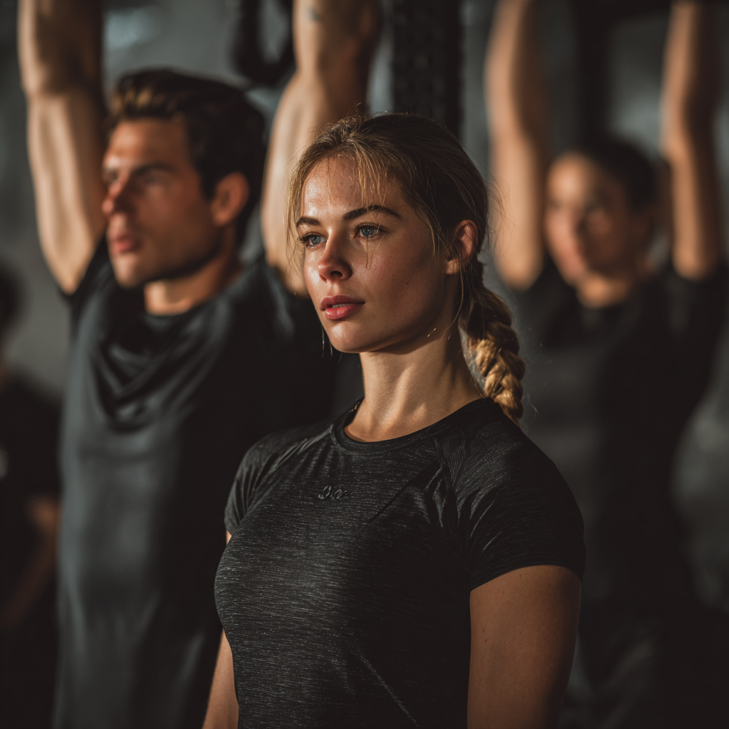 Group of satisfied Polish adults of different ages showing their improved fitness and strength after training